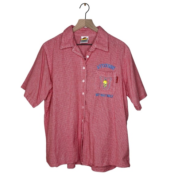 90’s Looney Tunes Vintage Tweety Plaid Button Down - Picture 1 of 7